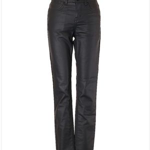 Karen Millen Waxed Skinny Leg Jeans Black Size 4